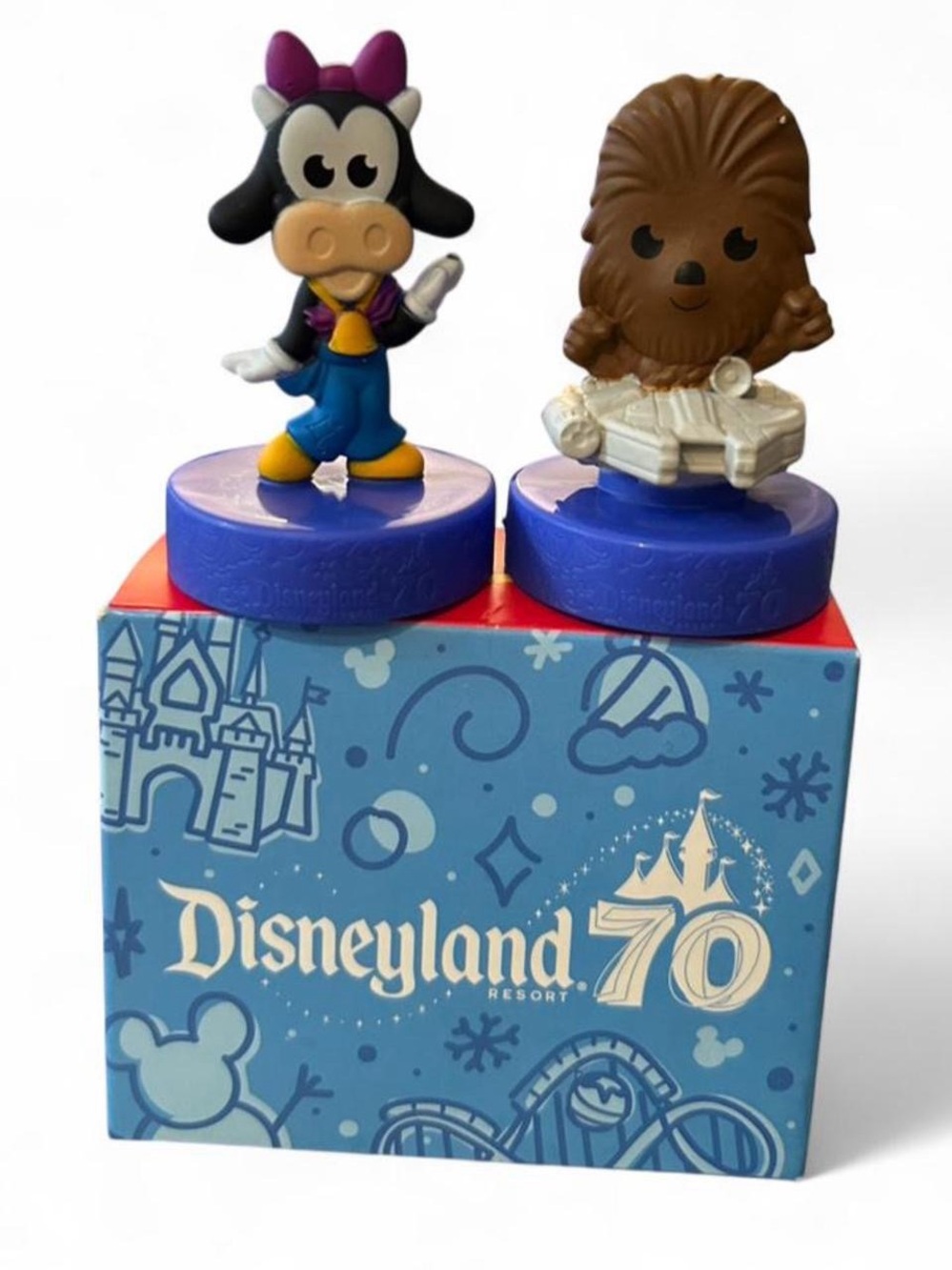Disneyland 70th Anniversary Happy Meal Toy #10 - Clarabelle Cow & Chewbacca